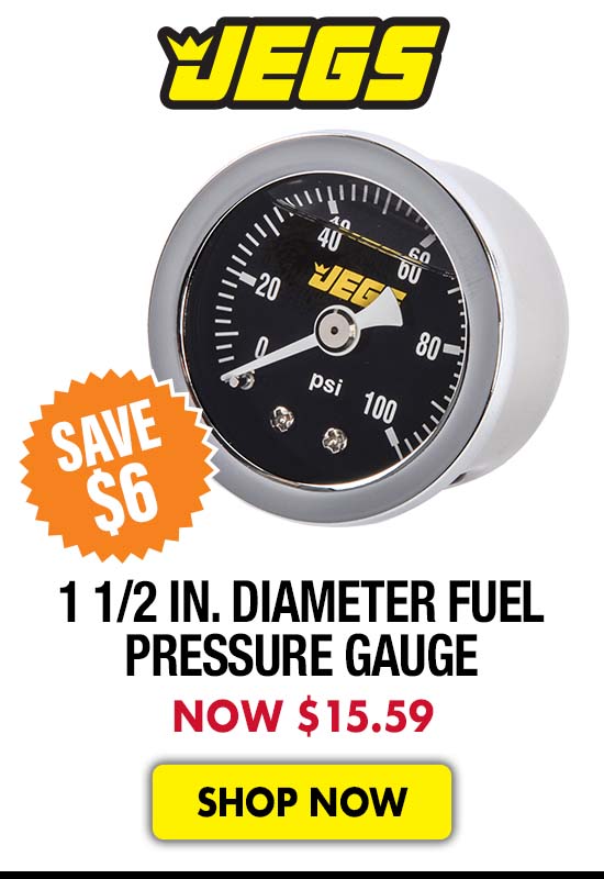 JEGS 1 1/2 in. Diameter Fuel Pressure Gauge - Now $15.59