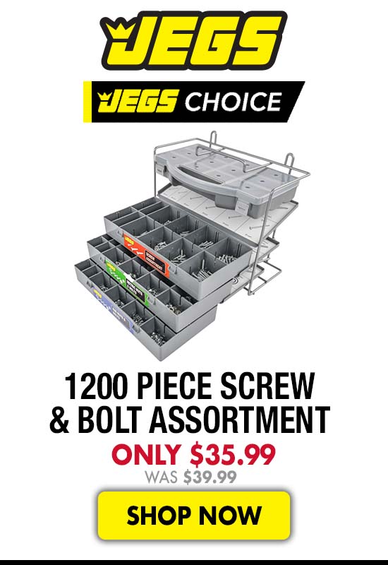 JEGS 1200 piece Screw & Bolt Assortment - Now $35.99