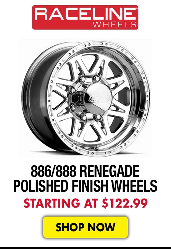 Raceline 886/888 Renegade Polished Finish Wheels - Starting at $122.99