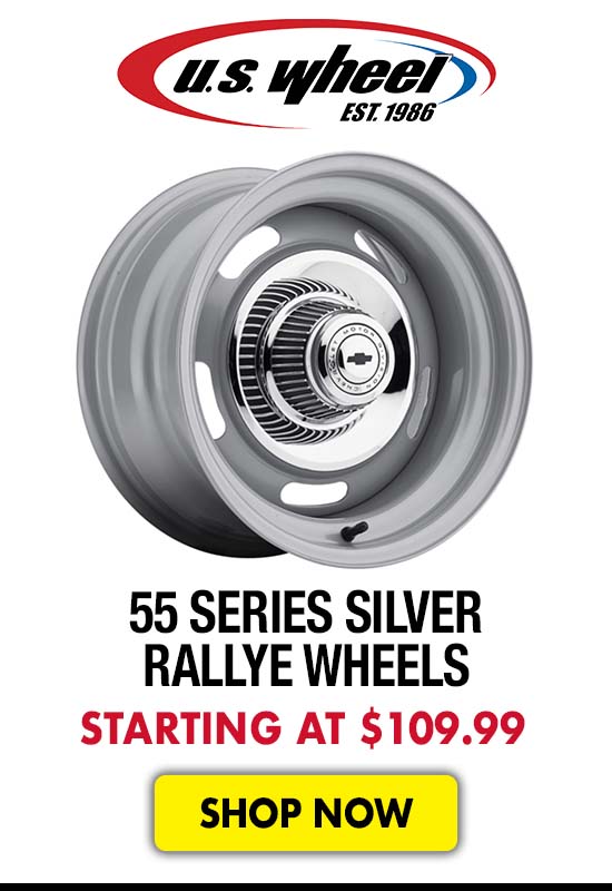 US Wheel 55 Series Silver Rallye Wheels - Starting at $109.99