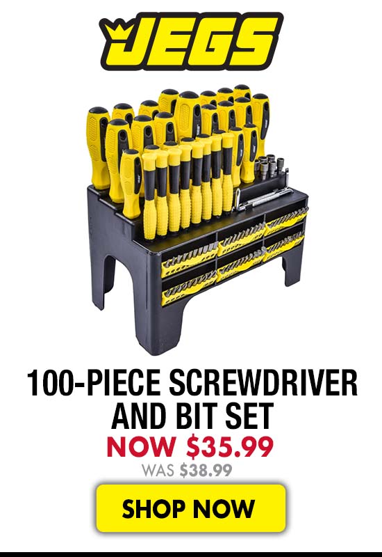 JEGS 100-Piece Screwdriver and Bit Set - Now $35.99