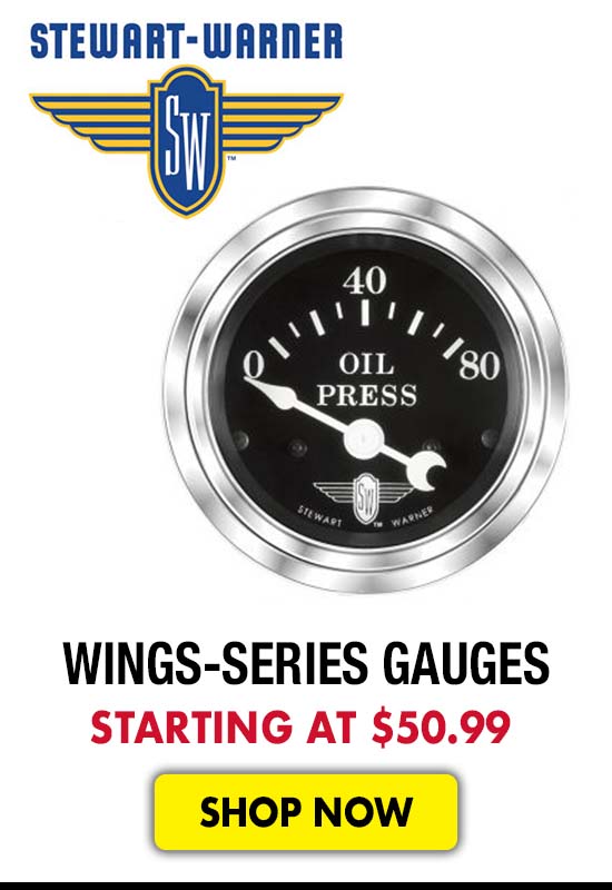 Stewart-Warner Wings-Series Gauges - Starting at $50.99