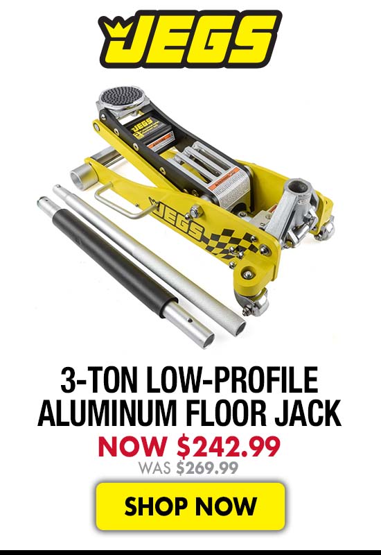 JEGS 3-Ton Low-Profile Aluminum Floor Jack - Now $242.99