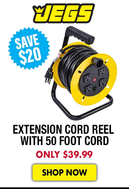 JEGS Extension Cord Reel with 50 foot Cord - Now $39.99