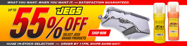 Save up to 55% Off Select Jegs Brand Products