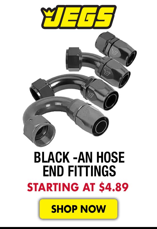 JEGS Black AN Hose End Fittings - Starting at $4.89
