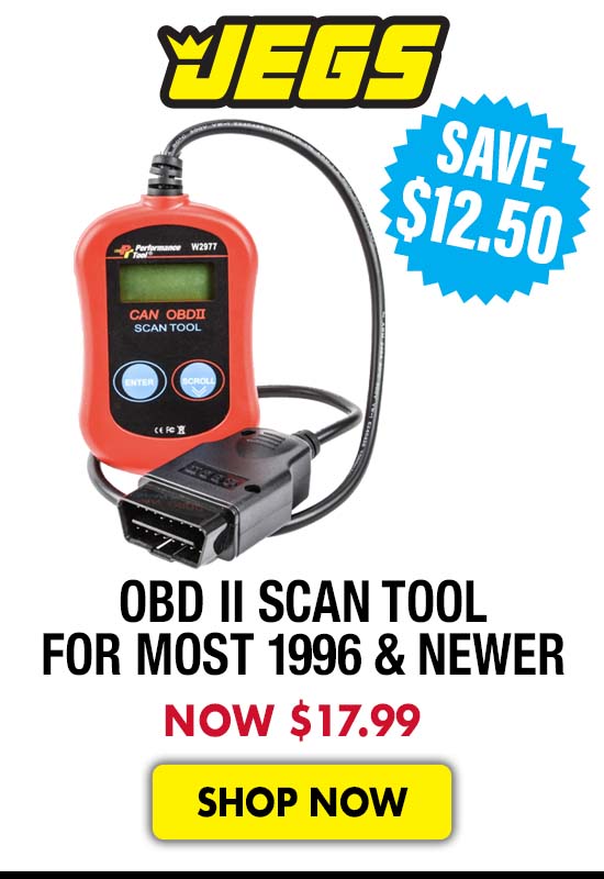 JEGS OBD II Scan Tool for Most 1996 and Newer - Now $17.99 SAVE $12.50