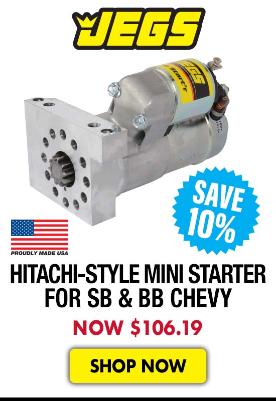 JEGS Hitachi-Style Mini Starter for SB & BB Chevy - Now $106.19