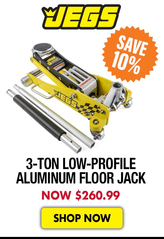 JEGS 3-Ton Low-Profile Aluminum Floor Jack - Now $260.99
