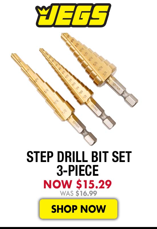JEGS Step Drill Bit Set 3-Piece - Now $15.29