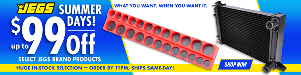JEGS Summer Days! Up to $99 Off Select Jegs Brand Products