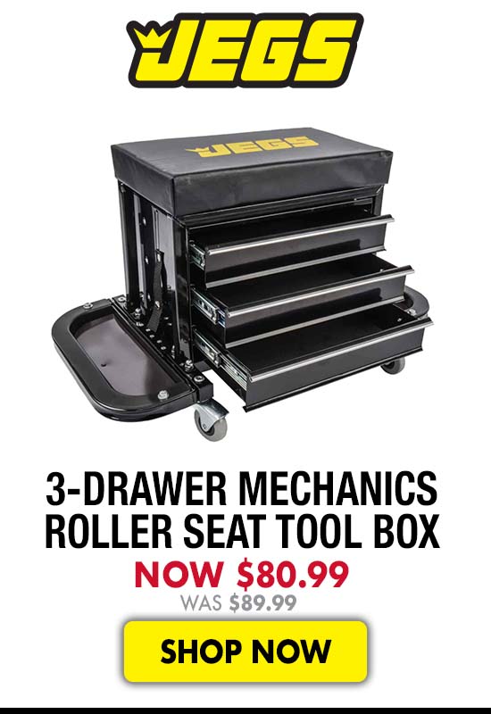 JEGS 3-Drawer Mechanics Roller Seat Tool Box - Now $80.99