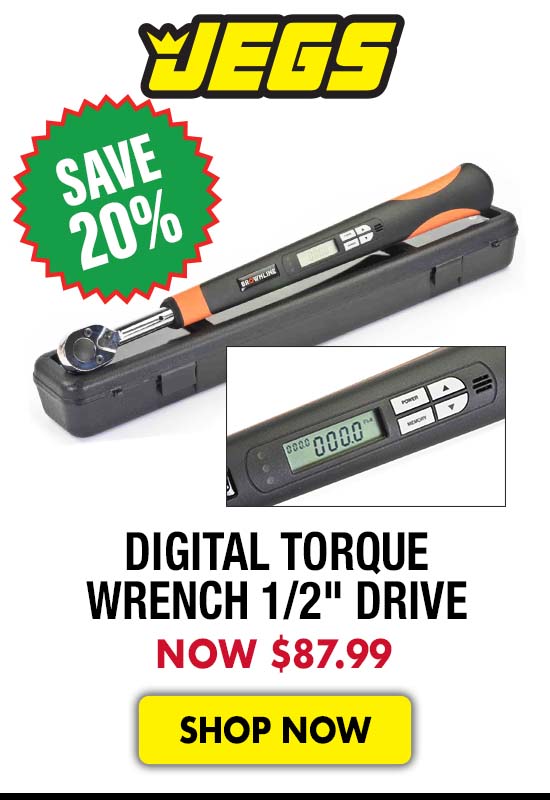 JEGS Digital Torque Wrench 1/2" Drive - Starting at $87.99