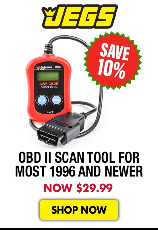 JEGS OBD II Scan Tool for Most 1996 and Newer - Now $29.99