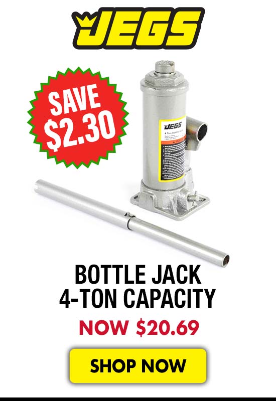 JEGS Bottle Jack 4-Ton Capacity - Now $20.69