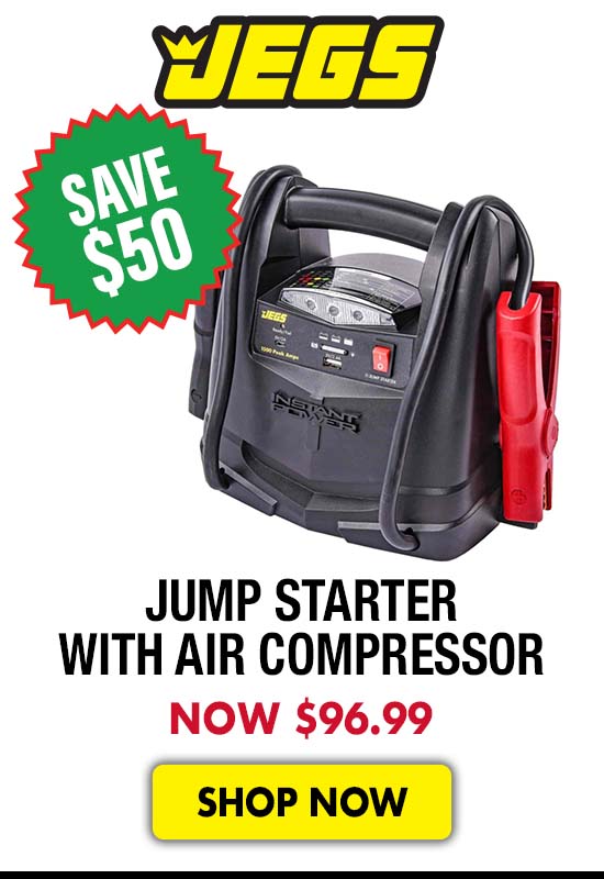 JEGS Jump Starter with Air Compressor - Now $96.99