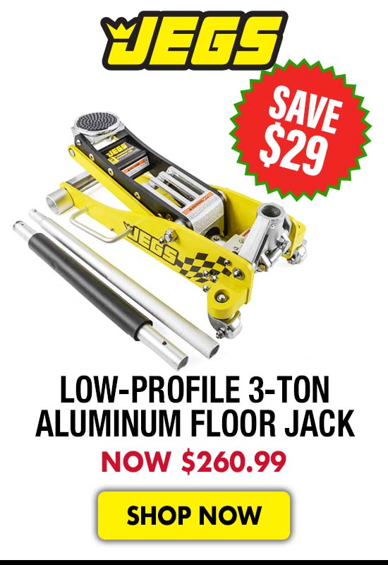 JEGS Low-Profile 3-Ton Aluminum Floor Jack - Now $260.99