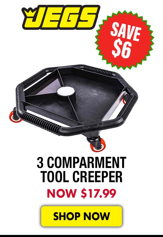 JEGS Tool Creeper with 3 Compartment Storage Tray - Now $17.99