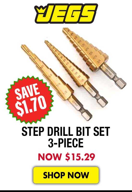 JEGS Step Drill Bit Set 3-Piece - Now $15.29