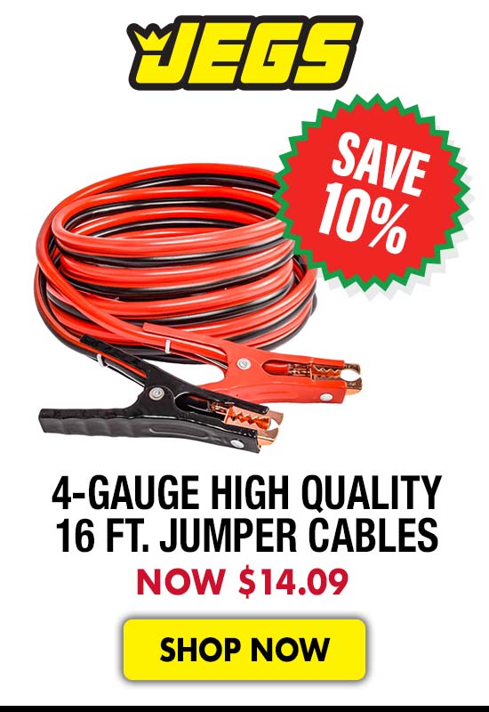 JEGS 4-gauge High Quality 16 ft. Jumper Cables - Now $14.09