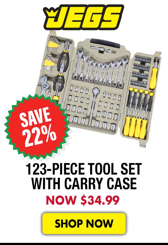 JEGS 123-Piece Tool Set with Carry Case - Now $34.99