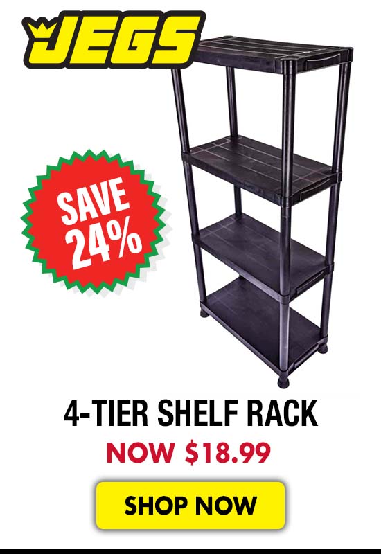 JEGS 4-Tier Shelf Rack - Now $18.99