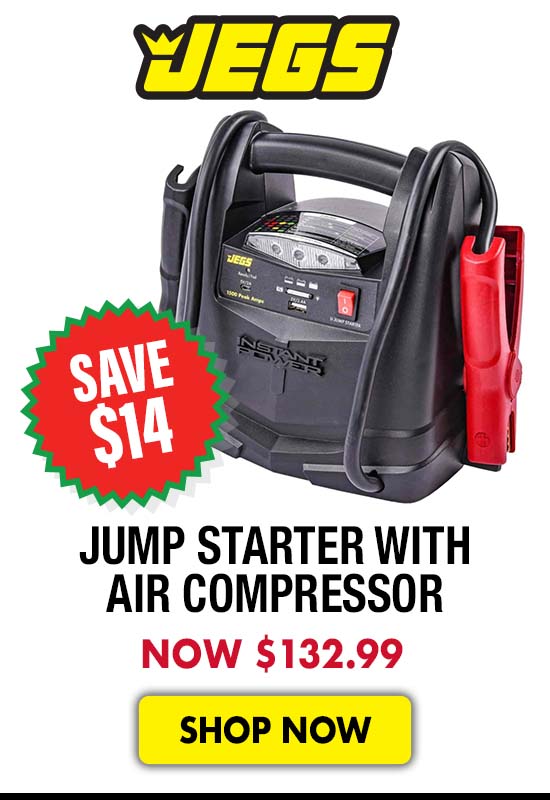 JEGS Jump Starter with Air Compressor - Now $132.99