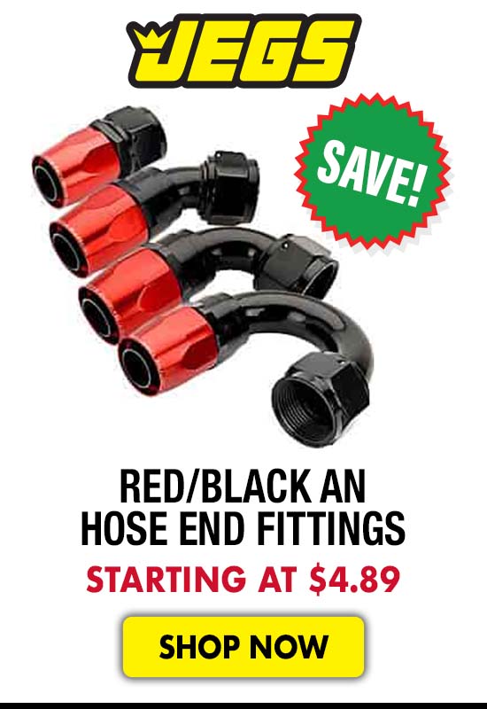 JEGS Red/Black AN Hose End Fittings - Starting at $4.89