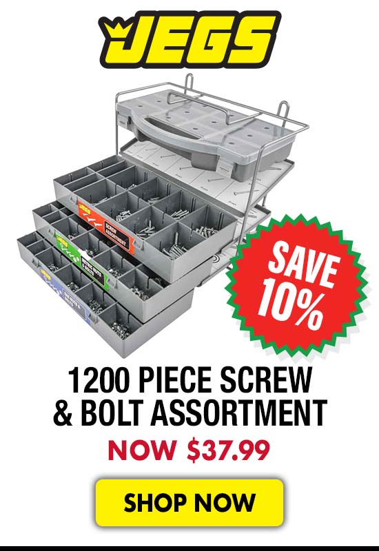 JEGS 1200 piece Screw & Bolt Assortment - Now $37.99
