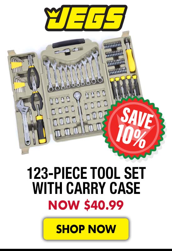 JEGS 123-Piece Tool Set with Carry Case - Now $40.99