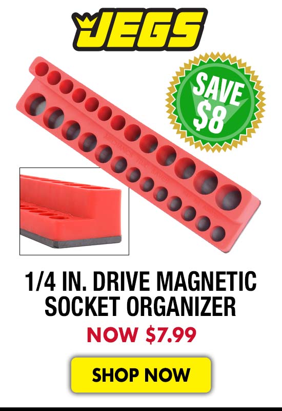 JEGS 1/4 in. Drive Magnetic Socket Organizer - Now $7.99