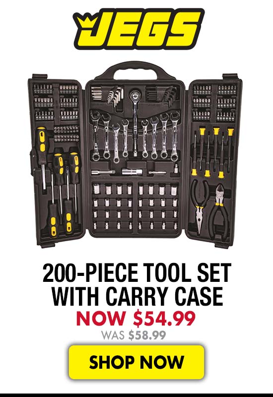 JEGS 200-Piece Tool Set with Carry Case - Now $54.99