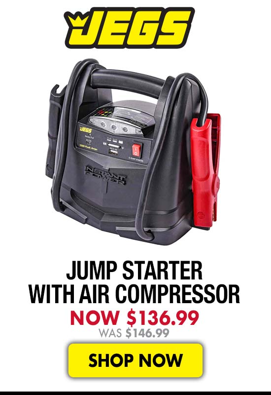 JEGS Jump Starter with Air Compressor - Now $136.99