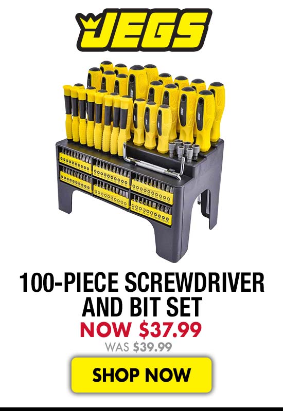 JEGS 100-Piece Screwdriver and Bit Set - Now $37.99