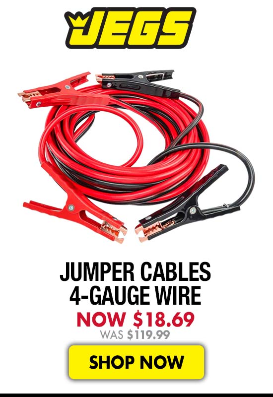 JEGS Jumper Cables 4-Gauge Wire - Now $18.69