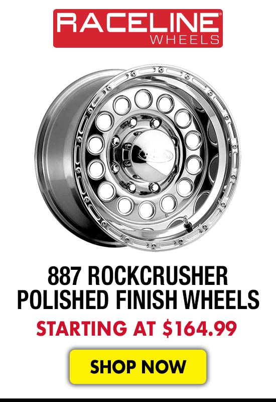 Raceline 887 Rockcrusher Polished Finish Wheels - Starting at $164.99
