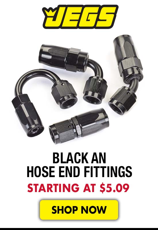 JEGS Black AN Hose End Fittings - Starting at $5.09