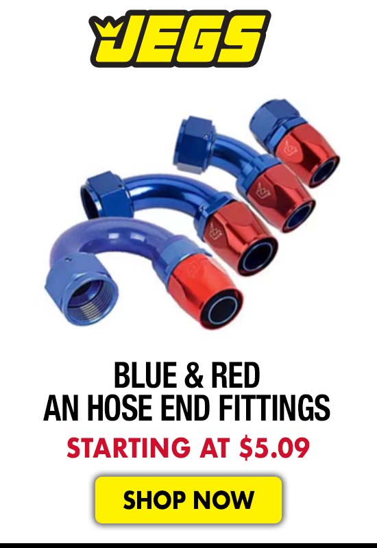 JEGS Blue & Red AN Hose End Fittings - Starting at $5.09