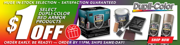Save $1 on Select Duplicolor Bed Armor Products