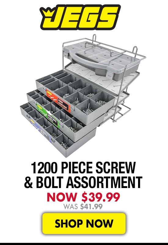 JEGS 1200 piece Screw & Bolt Assortment - Now $39.99