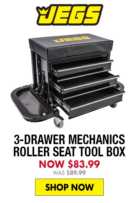JEGS 3-Drawer Mechanics Roller Seat Tool Box - Now $83.99