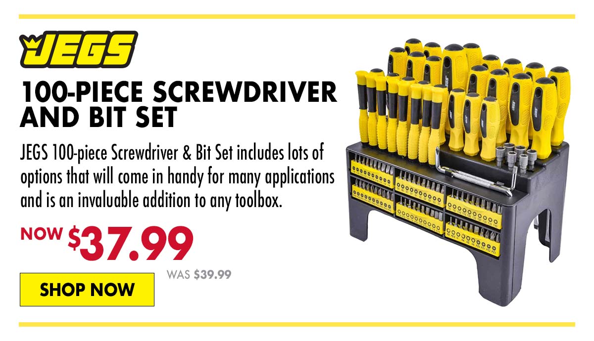 JEGS 100-Piece Screwdriver and Bit Set - Now $37.99