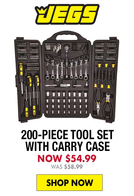 JEGS 200-Piece Tool Set with Carry Case - Now $54.99
