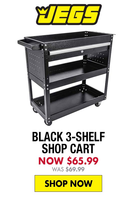 JEGS Black 3-Shelf Shop Cart - Now $65.99