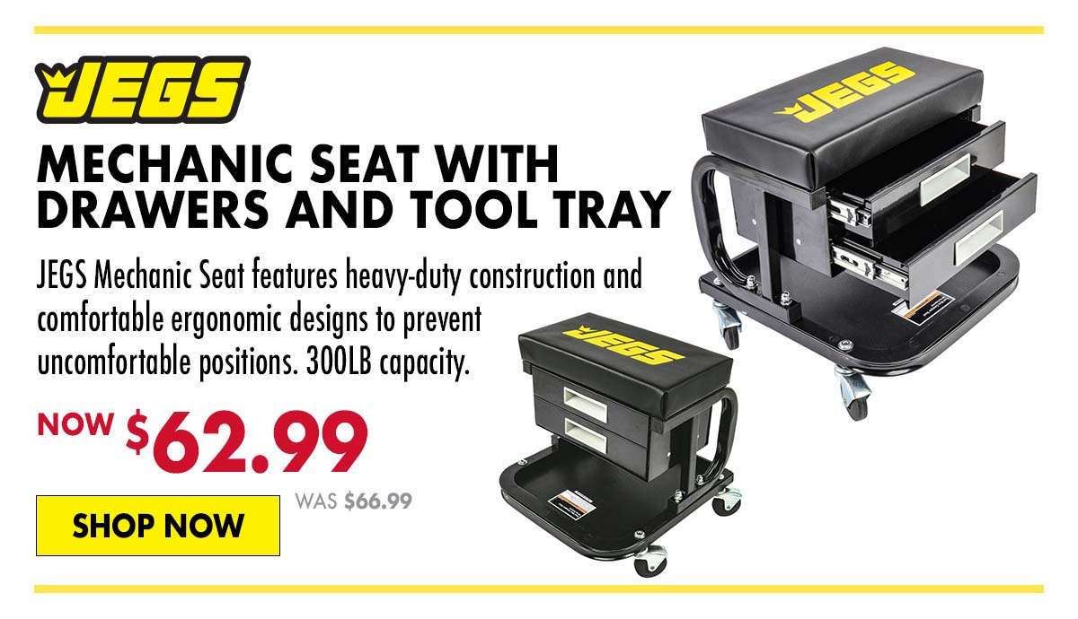 JEGS Mechanic Seat with Drawers and Tool Tray - Now 62.99