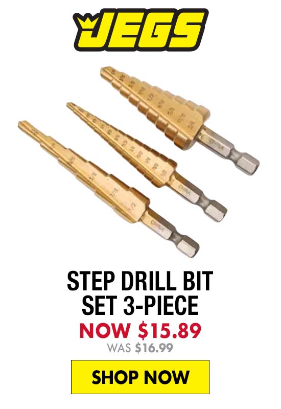 JEGS Step Drill Bit Set 3-Piece - Now $15.89