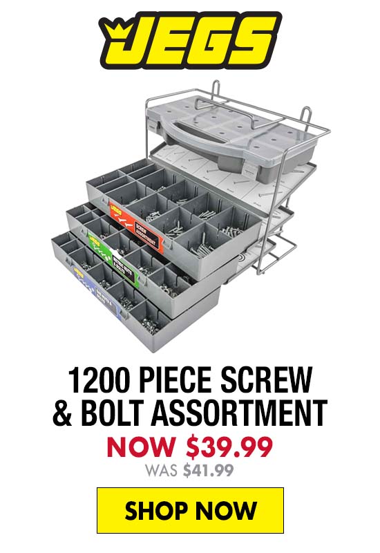 JEGS 1200 Piece Screw & Bolt Assortment - Now $39.99