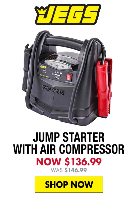 JEGS Jump Starter with Air Compressor - Now $136.99