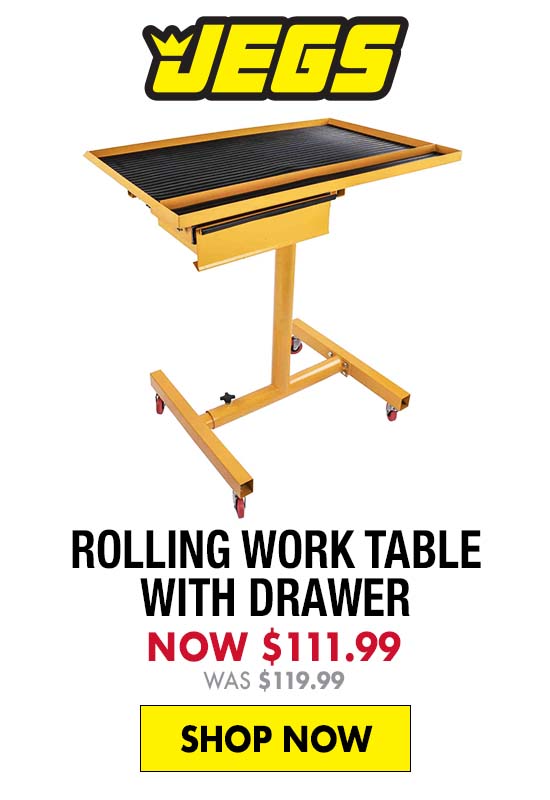 JEGS Rolling Work Table with Drawer - Now $111.99