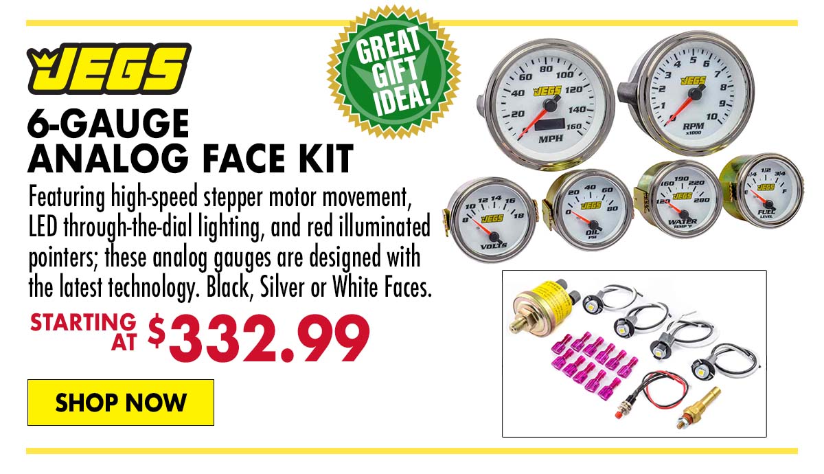 JEGS 6-Gauge Analog Face Kit - Starting at $332.99